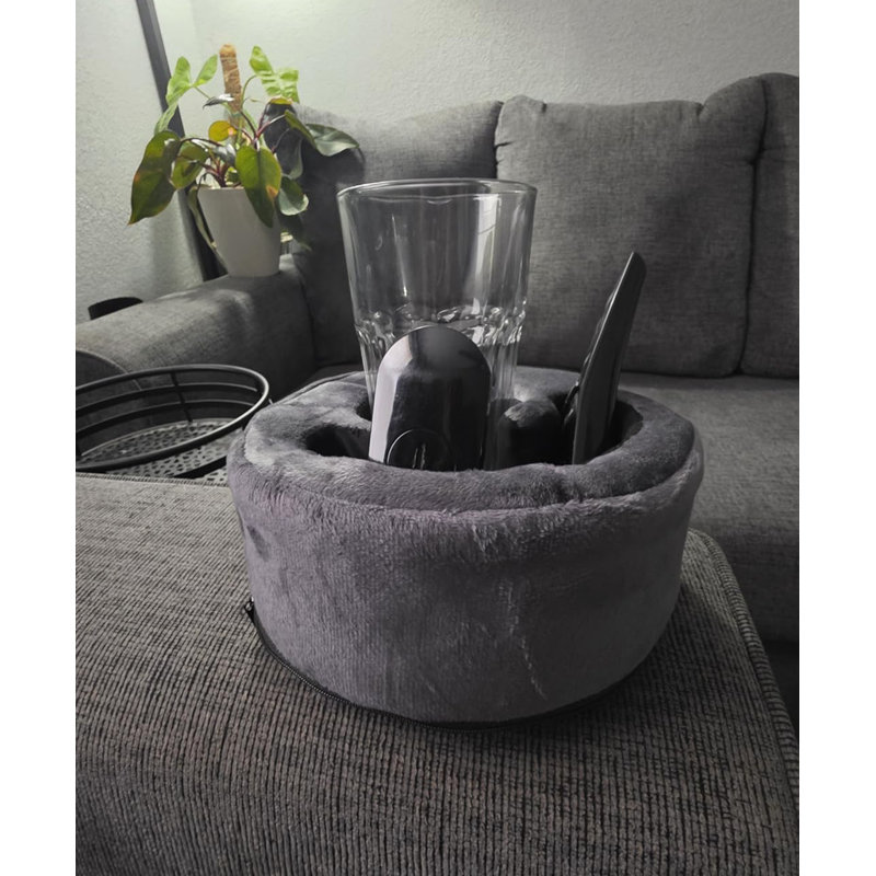 Coussin multi-compartiments pour porte-gobelet, support pour canapé en mousse avec housse lavable pour boissons, télécommandes et téléphones