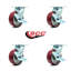 Roulettes pivotantes en poly sur aluminium avec roulements et freins