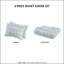 Housse de couette 3 pièces pour lit double / grand clip en bleu avec revers en microfibre douce, coffre-fort sur la peau et fermeture à boutons
