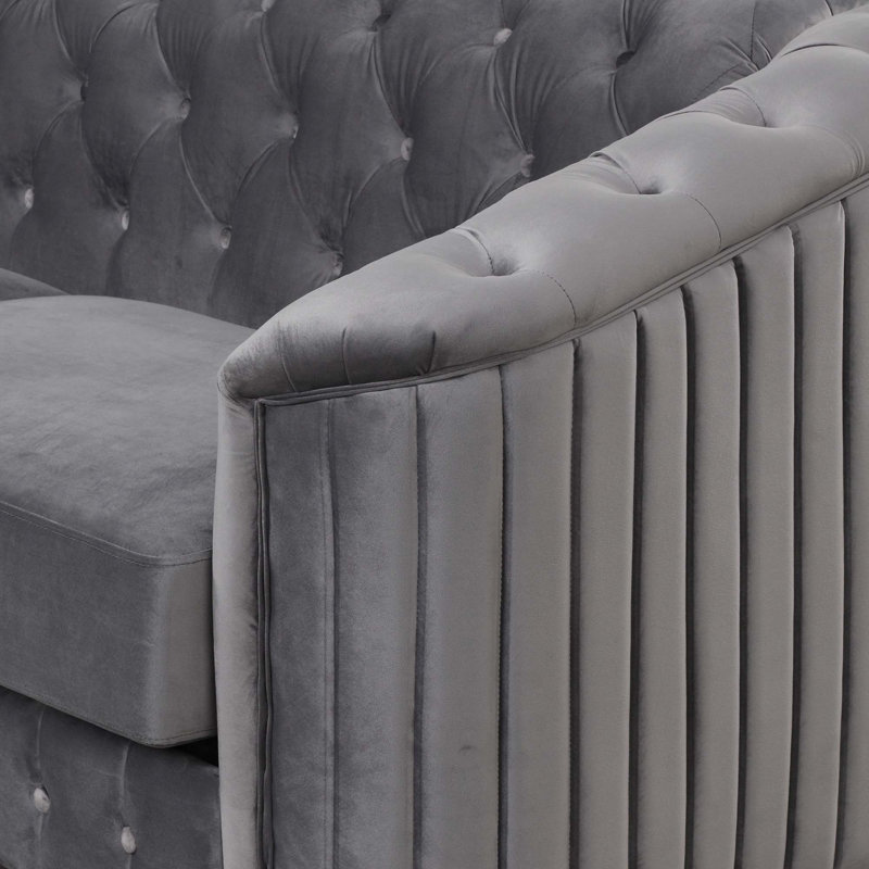 Canapé 82,4 po Mid Century Modern, Gris