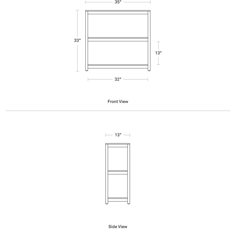 Open Plan Solid Wood Bookcase, White Oak