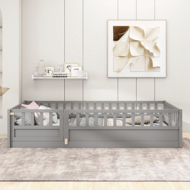 Lit simple au sol, Gris