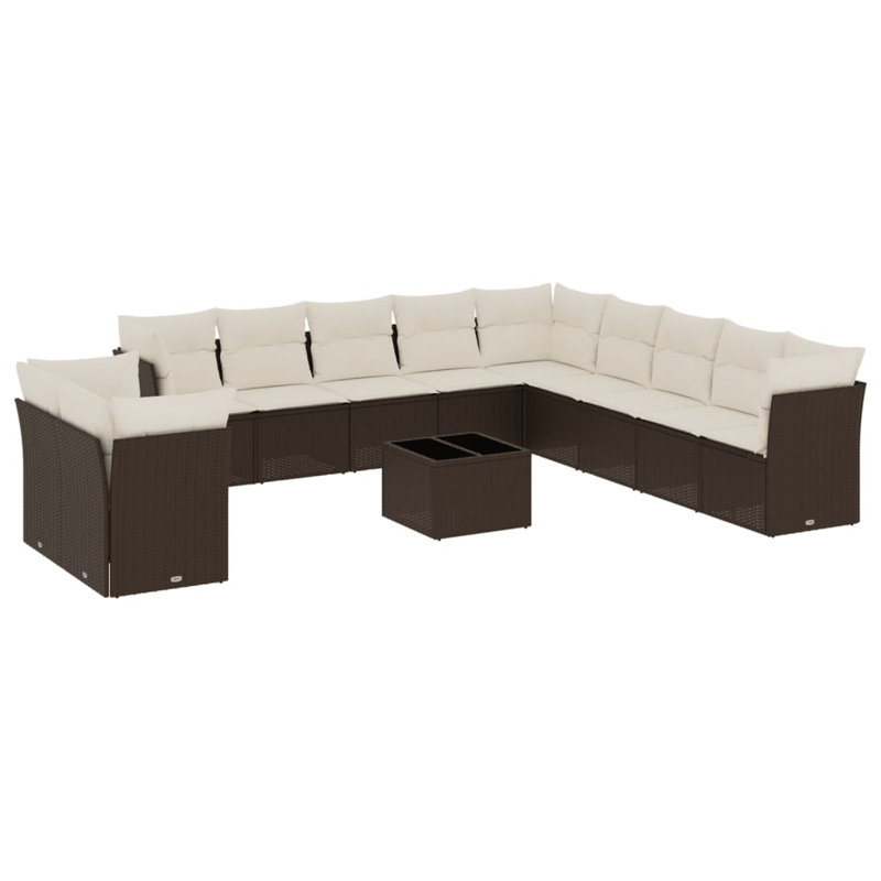 Grand canapé modulaire en rotin PE Vidaxl
