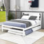Lit plateforme double en bois avec lit gigogne réglable simple et tête de lit-1971116270