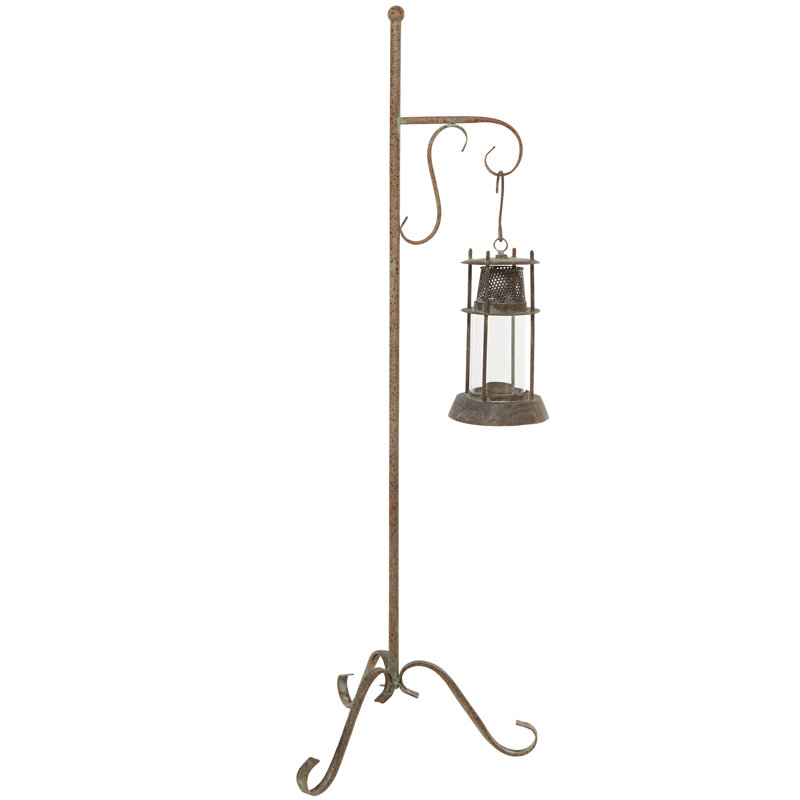 19.05'' H Wood Tabletop Lantern