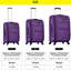 Valise extensible mauve 3P - Valise avec poignée 3 pièces