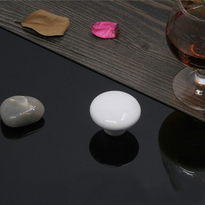 15 pièces de poignées en céramique brillantes blanches à boutons