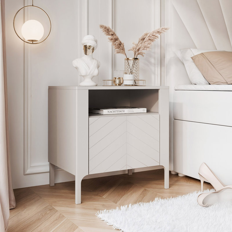 54 cm W Bedside Table, CASHMERE