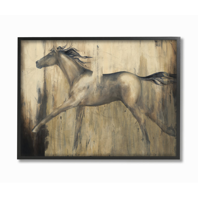 « cheval sprint texturé black brown animal », reproduction d’art, Toile tendue, H 24 po x l 30 po x P 1,5 po