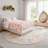 Machine-washable pink carpet Round bohemian floral rug-117177241