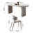Modern White Oval Marble Dining Table Set-102533562