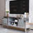 Alan Mirrored TV Stand with Crushed Diamond Doors & Adjustable Shelves
