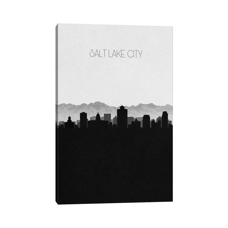 Salt Lake City, Utah Skyline 1 Piece Wrapped Canvas Wall Art, 152.5 cm H x 101.5 cm W