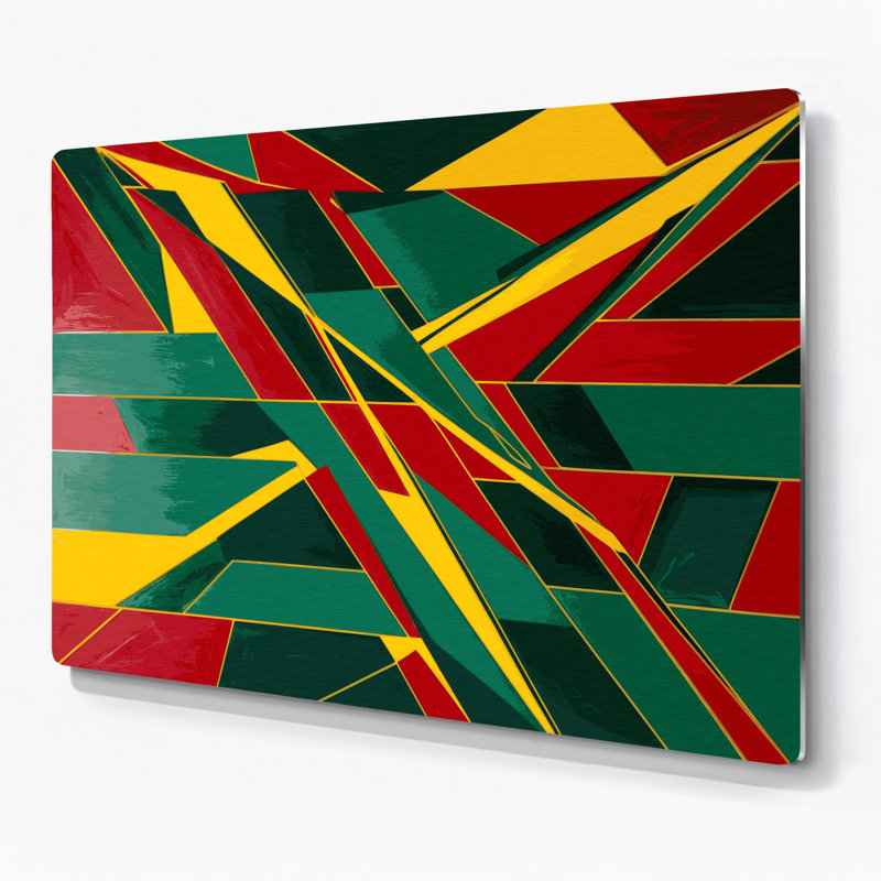 Art mural rigide en métal vert 9, H 20 po x l 30 po