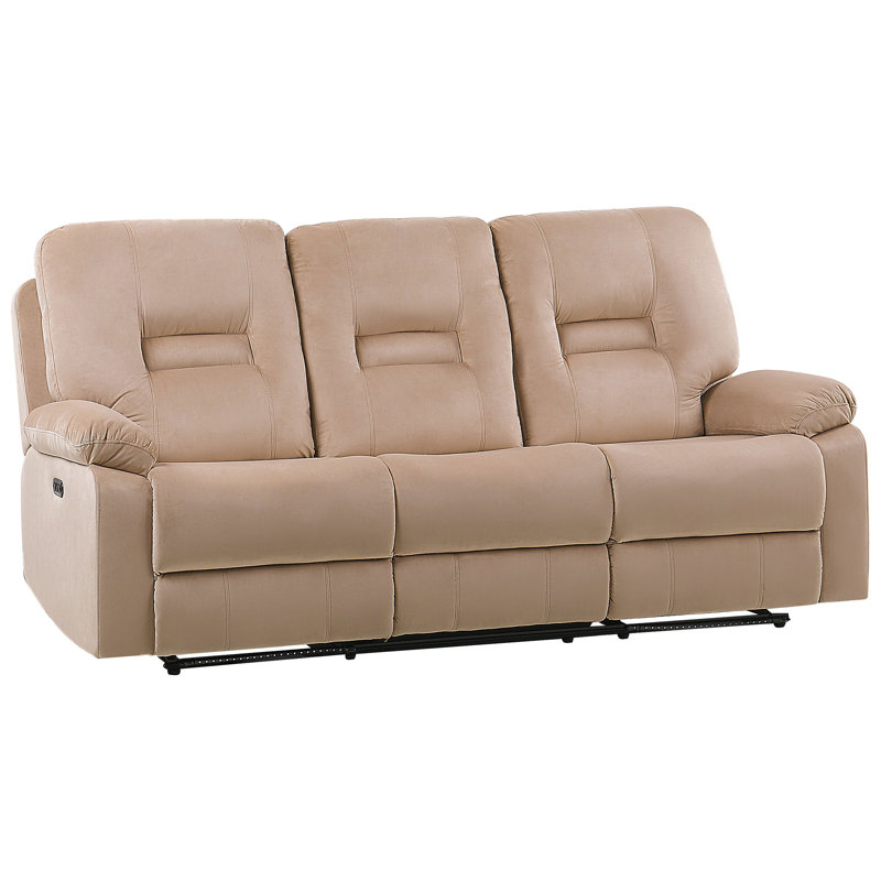 Aldea 3 Seater Velvet Electric Reclining Sofa, Beige