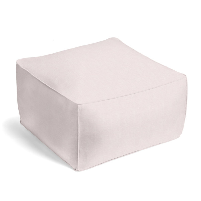 Upholstered Pouf, Petal Linen Blend/Rayon/Viscose