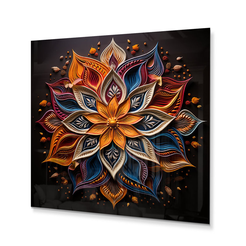 Hindouisme Rangoli Whispers - décoration murale en métal Hindouisme, H 36 po x l 36 po x P 1,5 po