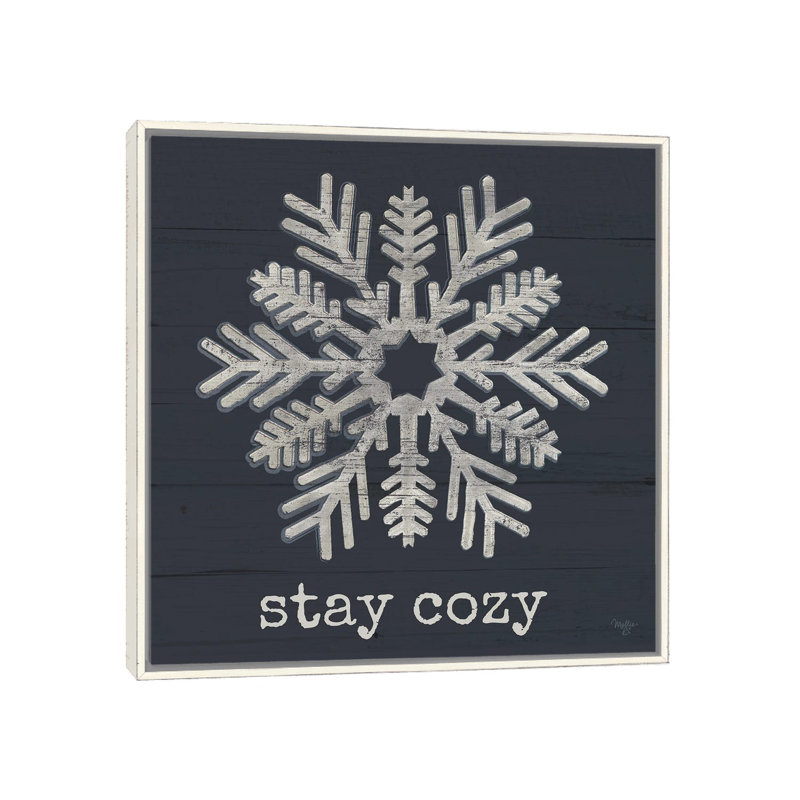 «Stay Cozy Snowflake», reproduction d'art sur toile encadrée, H 26 po x l 26 po, Impression encadrée sans passe-partout