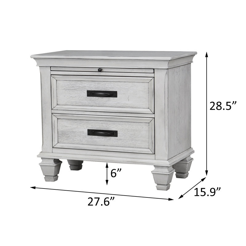 Ensemble de chambre à coucher standard 5 pièces Zhenyu, Blanc antique, Très grand californien