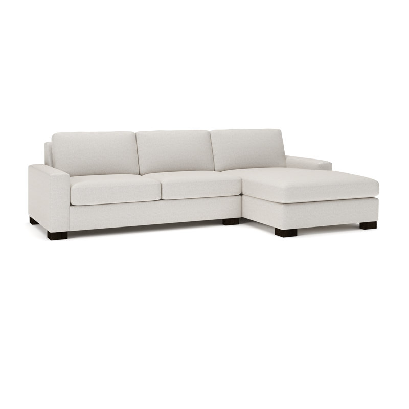 Jonie Chaise Sectional, Right Hand Facing, Macarena Light Gray Basketweave Olefin