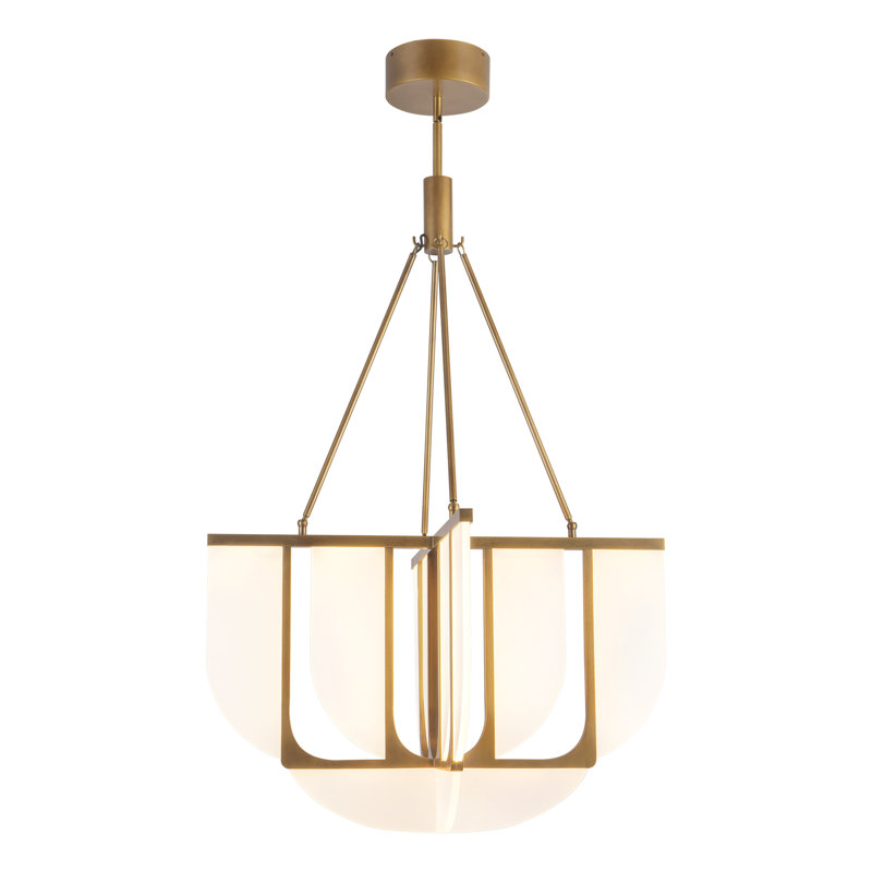 Anders 30-in Vintage Brass dimmable LED Chandelier, Antique Brass