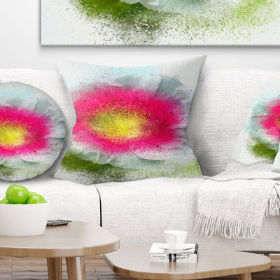 Large Red Poppy Flower on White - Floral Printed Pillow