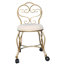 Tabouret de coiffeuse élégant en or 18 po avec roulettes à roulement lisse-1163880978