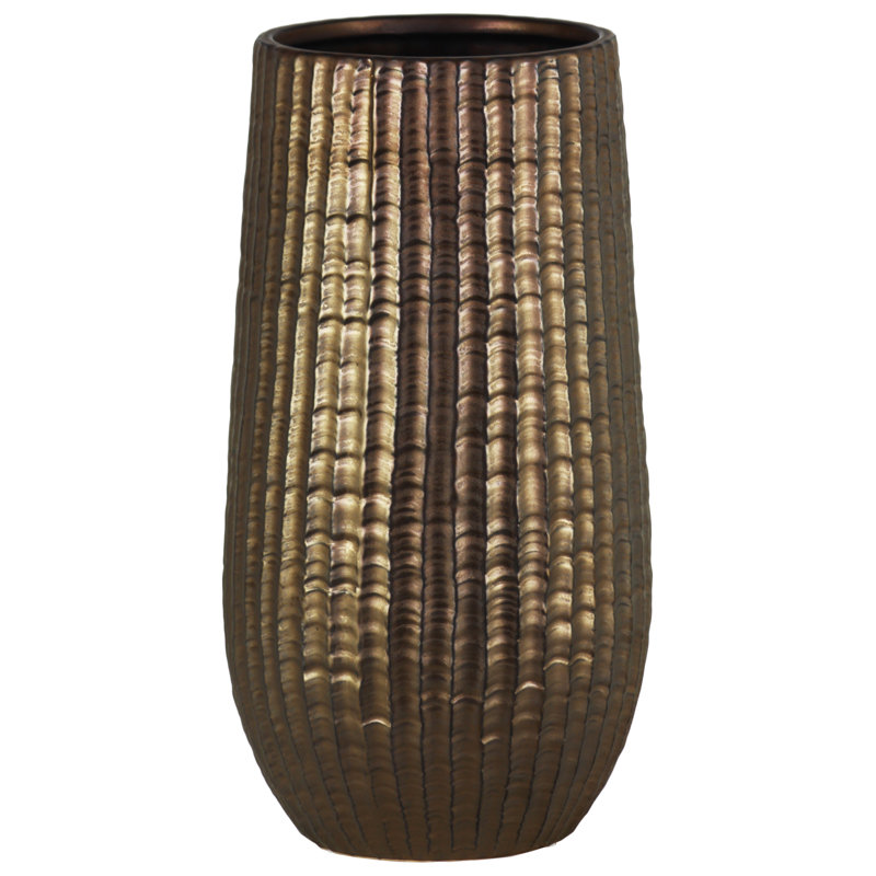 Vase de table cylindrique en pierres Shirely, H 15 po x l 8 po x P 8 po