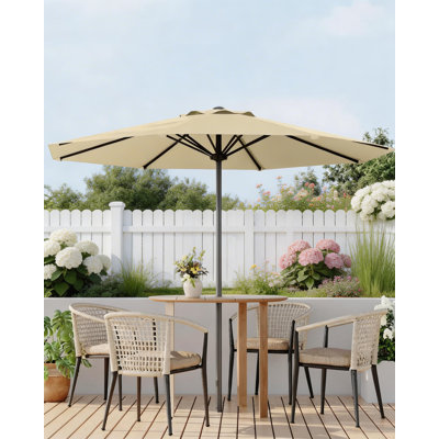 9 ft Outdoor Patio Umbrella, with Crank Lift & Push Button Tilt, UV Protection Waterproof