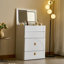 Bureau de coiffeuse 3-en-1 Clirim avec miroir rabattable, lumière DEL et tabouret
