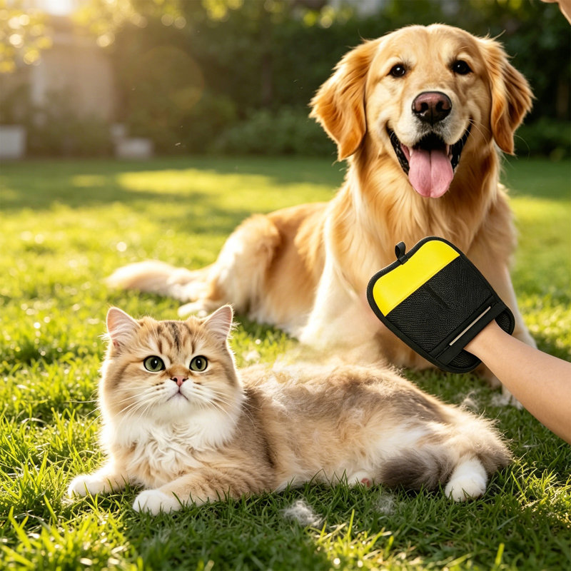 Gants d'épilation pour animaux de compagnie, jaune, Jaune