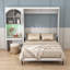 Grand lit escamotable 1 tiroir avec armoire latérale réversible et lumières DEL-1878109848