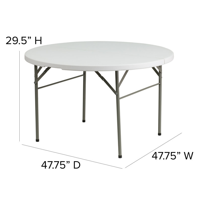 Round Bi-Fold Plastic Banquet and Event Folding Table with Carrying Handle