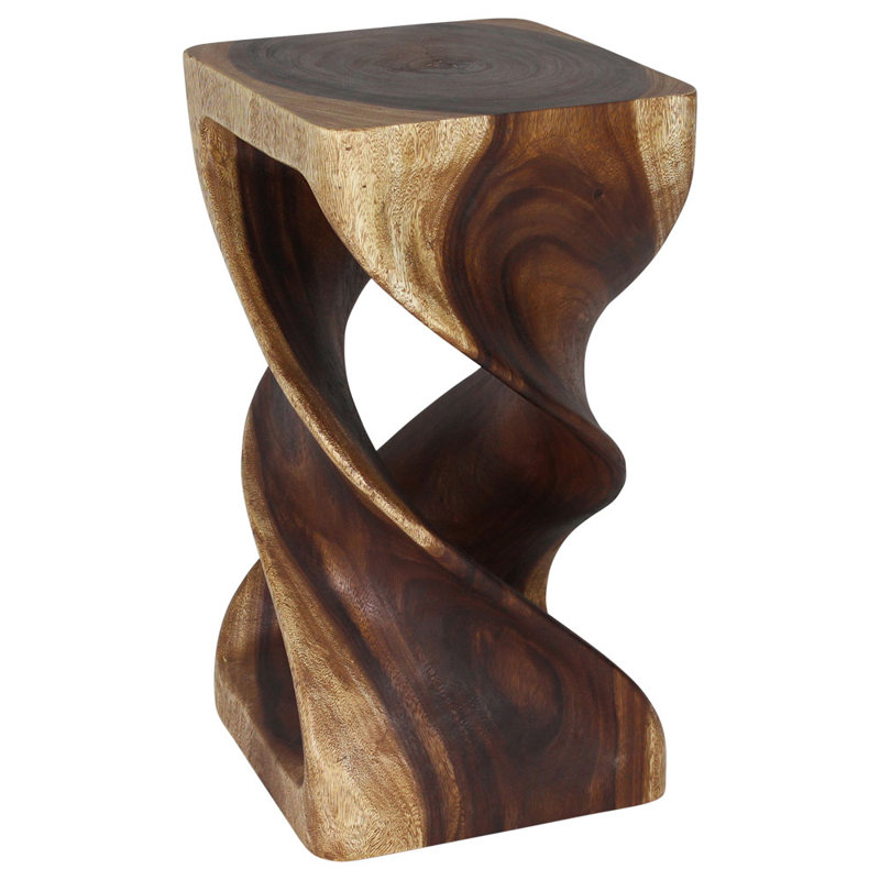 Ahliya Solid Wood Block End Table Set, Gray, 26" H x 12" W x 12" D