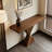 Retro Nut-Brown Solid Wood Console Table-1281290992