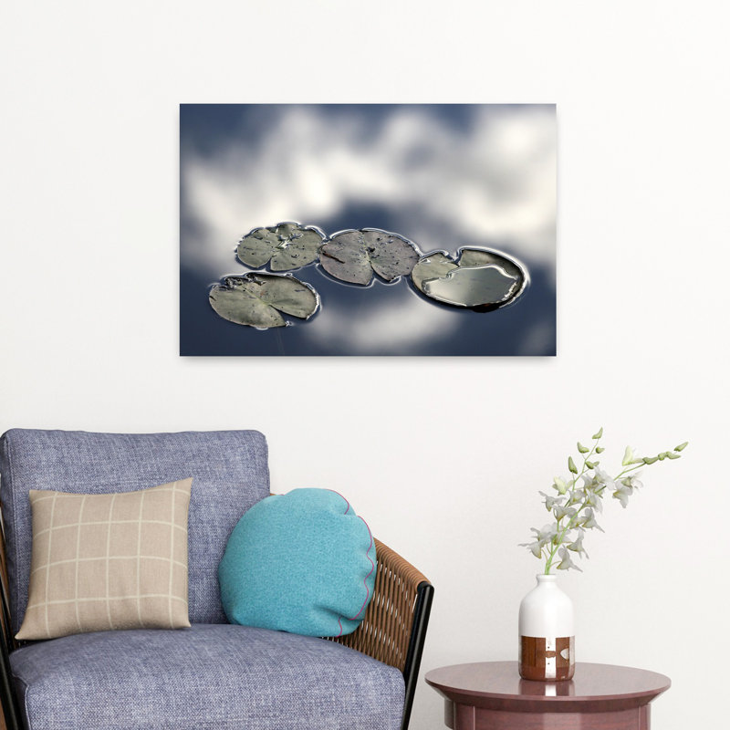 Contemporary Art Minimalist Peaceful Serene Lily Landscape Nature Wall Art - Wrapped Canvas Print, 60.96 cm H x 40.64 cm W