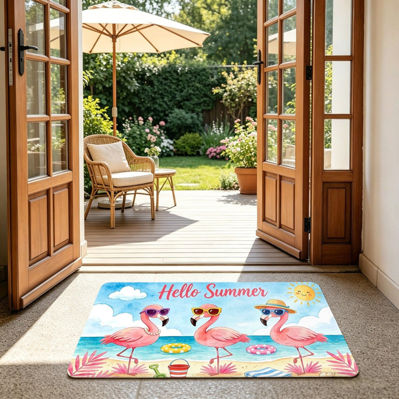 Paillasson 24 "x 36" Pink Summer "Hello Summer"