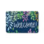 Tapis de sol de bienvenue bleu marine 51 x 81 cm avec guirlande de feuilles colorées