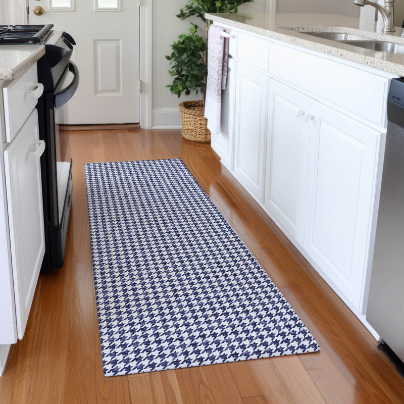 Premium Machine Washable Paullette AMF137 Navy Rug, Runner 2'3" x 7'6"