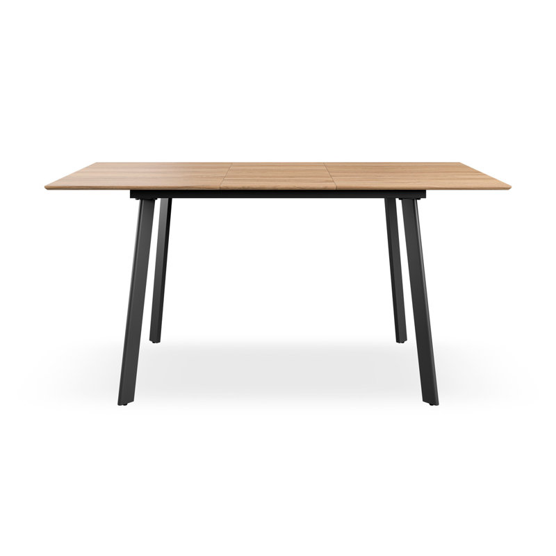 Darryll Extending Dining Table Modern Table w Black Legs, Natural Wood