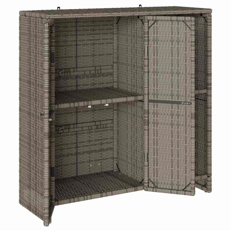 Rattan Accent Cabinet, Grey