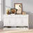 Modern Transitional 3-Drawer 2-Door Storage Cabinet With Open Shelf, White Finish & Gold Handles For Entryway, Living Room, Or Dining Room-1165469670