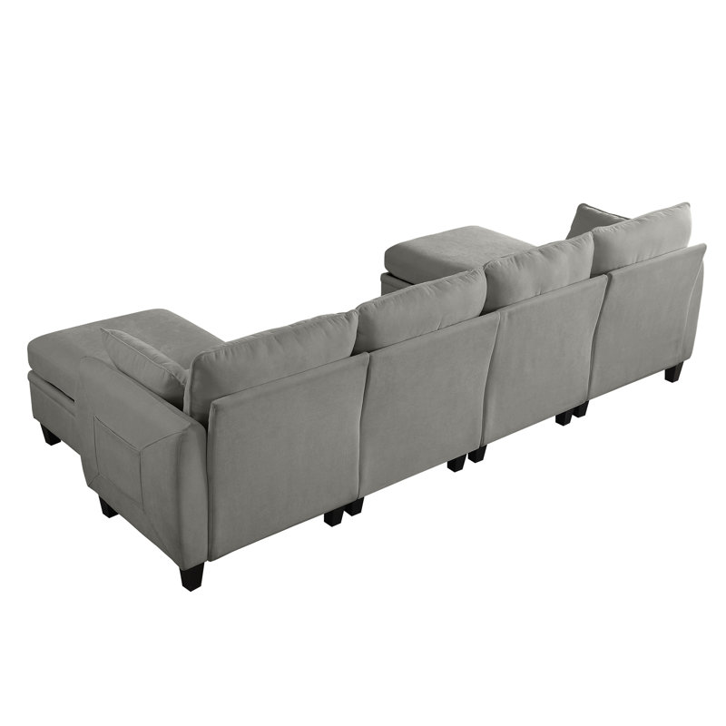Canapé modulaire en chenille, Gris foncé
