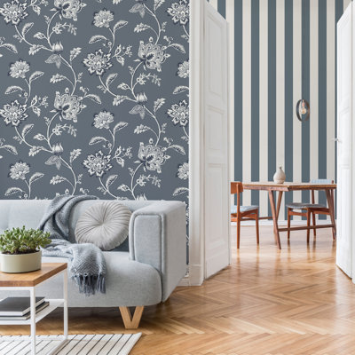 Lark Manor 10.5m x 52cm Floral Wallpaper Roll