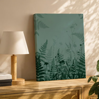 Canvas Create A Richly Textured Background Featuring An Array Of Delicate Wall Art Silhouetted Botanical Elements Including Ferns And Canvas Wall Art