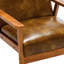 Chaise d'appoint Mid-Century moderne en bois massif avec revêtement en similicuir-706747587