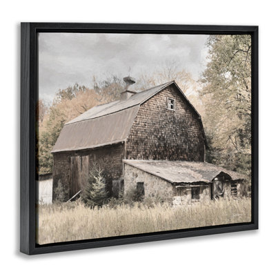 Beige Rustic Barn Floater Canvas Wall Art by Lori Deiter