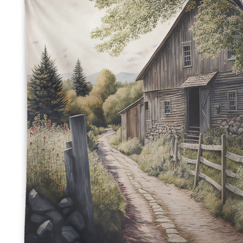 Tapisserie en polyester jaune Barn Barn in Spring III, H 50 po x l 60 po