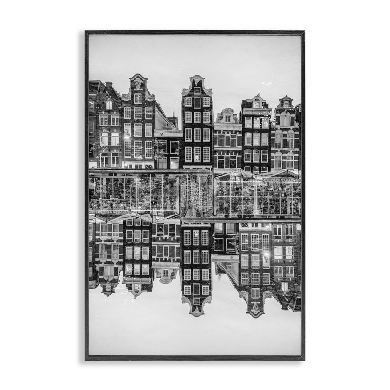 Giclée encadrée symétrique, par Robin Vandenabeele, H 18 po x l 12 po, Giclée encadrée noir minuit