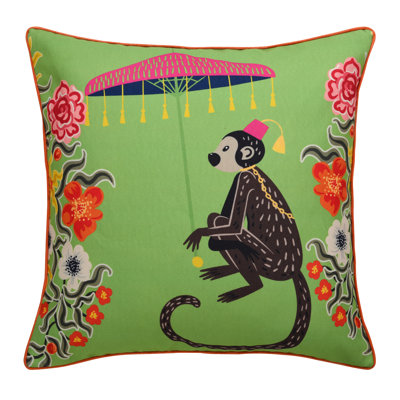 Maharaja Monkey Right Side Throw Pillow